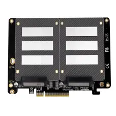 Адаптер JEYI PCIe 4.0 to 2x U.2 NVMe Adapter Card x4/x8/x16 (2U2X8 / 2U2-X8)