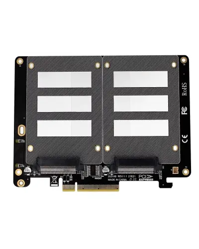 Адаптер JEYI PCIe 4.0 to 2x U.2 NVMe Adapter Card x4/x8/x16 (2U2X8 / 2U2-X8)
