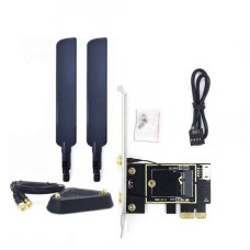 Комплект WiFi антенны 8Dbi 20см Black с удлиннителем + PCIe x1 Card new