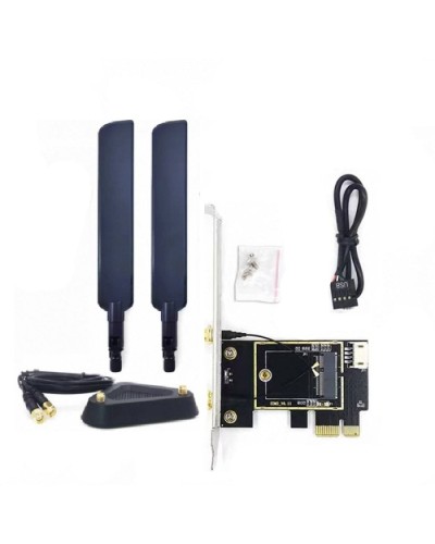 Комплект WiFi антенны 8Dbi 20см Black с удлиннителем + PCIe x1 Card