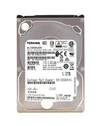 Жесткий диск Toshiba AL15SE 1.2Tb 10000 об/мин SAS 12 Gbit/s 2.5"(AL15SEB120N)