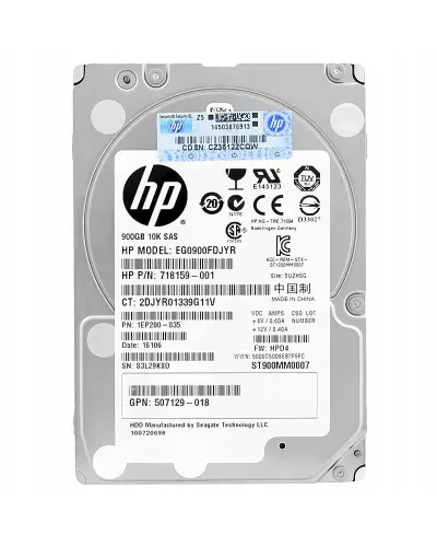 Сервенный HP 900Gb 10K 6G SAS 2.5 (EG0900FDJYR / 718159-001)