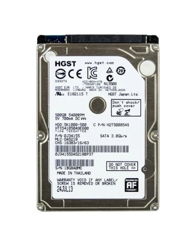 Жесткий диск HGST Travelstar 5K1000 500Gb 5400 об/мин 3 Gbit/s (HTS541050A9E680)