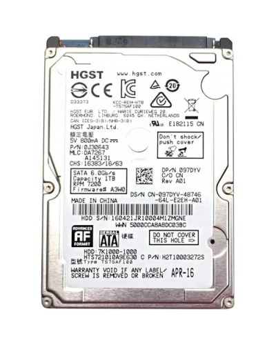 Жесткий диск HGST Travelstar 7K1000 1Tb 7200 об/мин 6 Gbit/s (HTS721010A9E630)