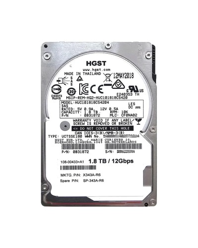 Жорсткий диск HGST Ultrastar C10K1800 10K 1.8Tb 6G SAS 2.5 (HUC101818CS4204)