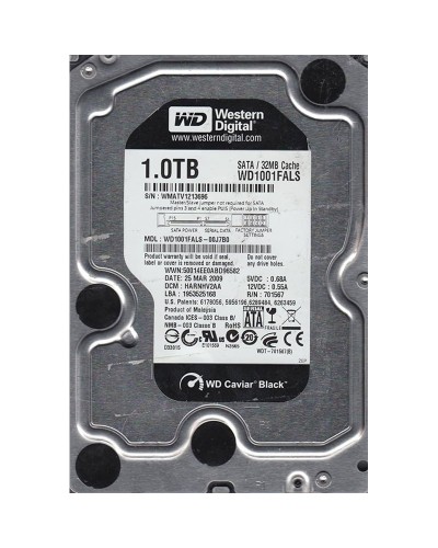 Жесткий диск Western Digital Caviar Black 1Tb 7200об/мин SATA 3.5 (WD1001FALS)
