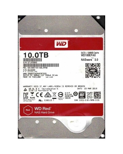 Жесткий диск Western Digital NAS Red 10Tb 5400об/мин SATA 3 (WD100EFAX)