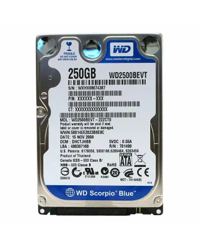 Жесткий диск Western Digital Scorpio Black 250Gb 7200 об/мин (WD2500BEVT)