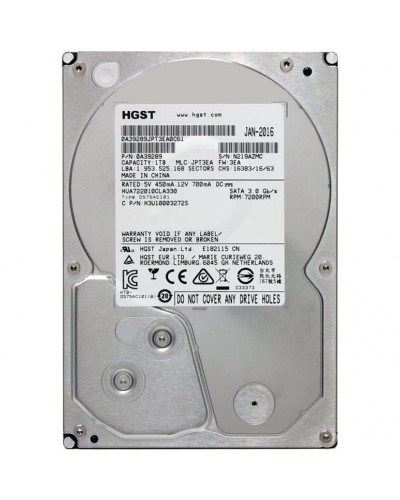 Жорсткий диск HGST Ultrastar 1Tb 7200об/хв SATA 6G (HUA722010CLA330) для ПК