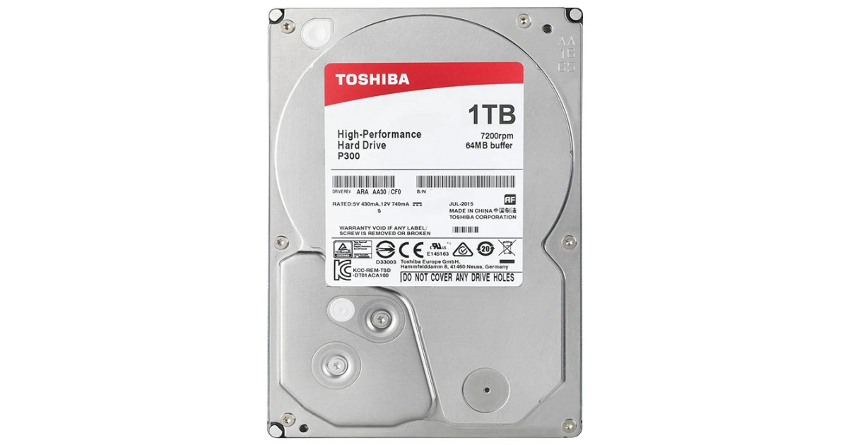 Жесткий диск Toshiba P300 1Tb 7200об/мин SATA 3 (HDWD110UZSVA) для