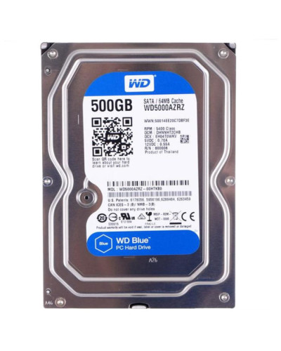 Жесткий диск Western Digital Blue 500Gb 7200об/мин SATA 3 (WD5000AAKX)