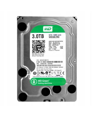 Жесткий диск Western Digital Green 3Tb 5400об/мин SATA 3 (WD30EZRX)