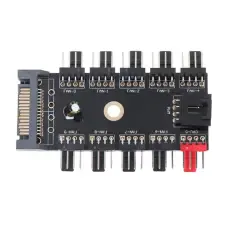 Контролер 4 Pin 10 x Cooler Fan hub SATA (Black)