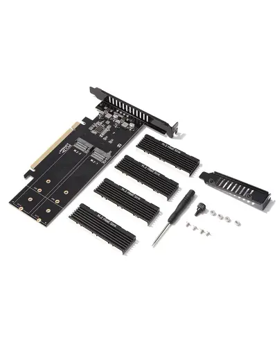 Адаптер SSU 4 x M.2 SSD NVMe M-Key to PCI-E 4.0 x16 (GC-4M2-X16)