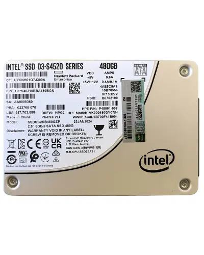 Накопичувач SSD Intel DC S4520 480Gb SATA 2.5 (SSDSC2KB480GZP)