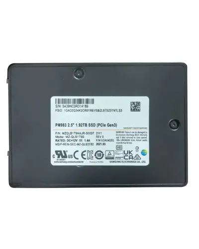 Накопичувач SSD Samsung PM983 1.92TB NVMe PCIe Gen3 x4 U.2 2.5" (MZ-QLB1T90)