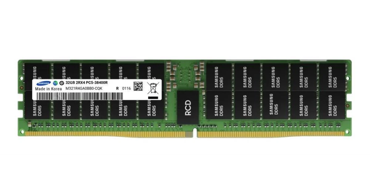メモリー PC5-38400(DDR5 4800) 32GB ECC samsung Оперативная память Samsung 32Gb DDR5-4800 PC5-38400R (M321R4GA3BB6