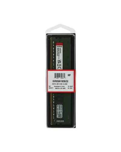 Оперативная память Kingston 32Gb DDR4-2666 PC4-21300 (KVR26N19D8/32) UDIMM Non-ECC Unbuffered