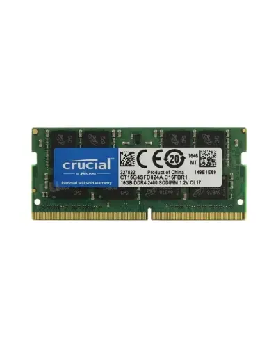 Оперативная память Crucial 16Gb DDR4-2400 PC4-19200 (CT16G4SFD824A.C16FBR1) SODIMM Non-ECC Small Outline