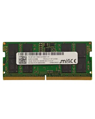 Оперативна пам'ять Micron 16Gb DDR5-5600 PC5-44800S (MTC8C1084S1SC56BD1) SODIMM non-ECC Small Outline
