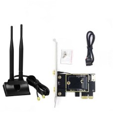 Комплект WiFi антенны 8Dbi 20cm Black с удлиннителем + PCIe x1 Card new