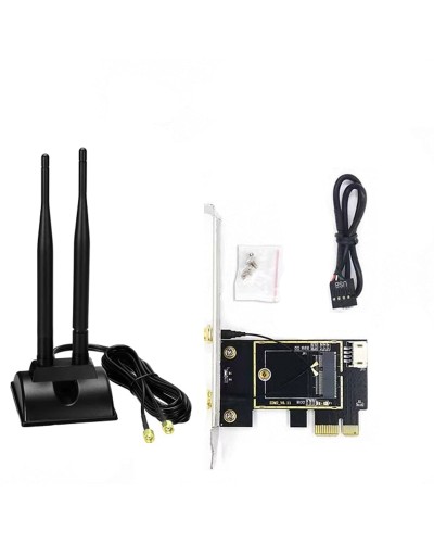 Комплект WiFi антенны 8Dbi 20cm Black с удлиннителем + PCIe x1 Card