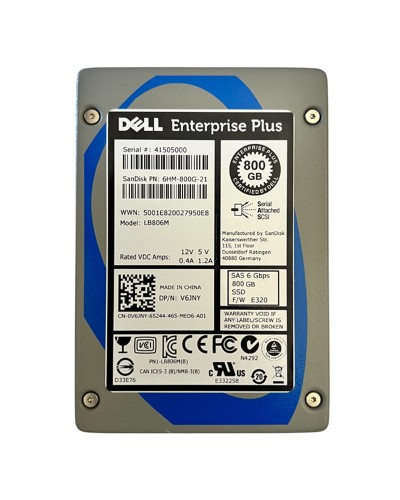 Накопичувач SSD Dell Enterprise Plus 800Gb SAS 6Gb/s (LB806M / 6HM-800G-21)