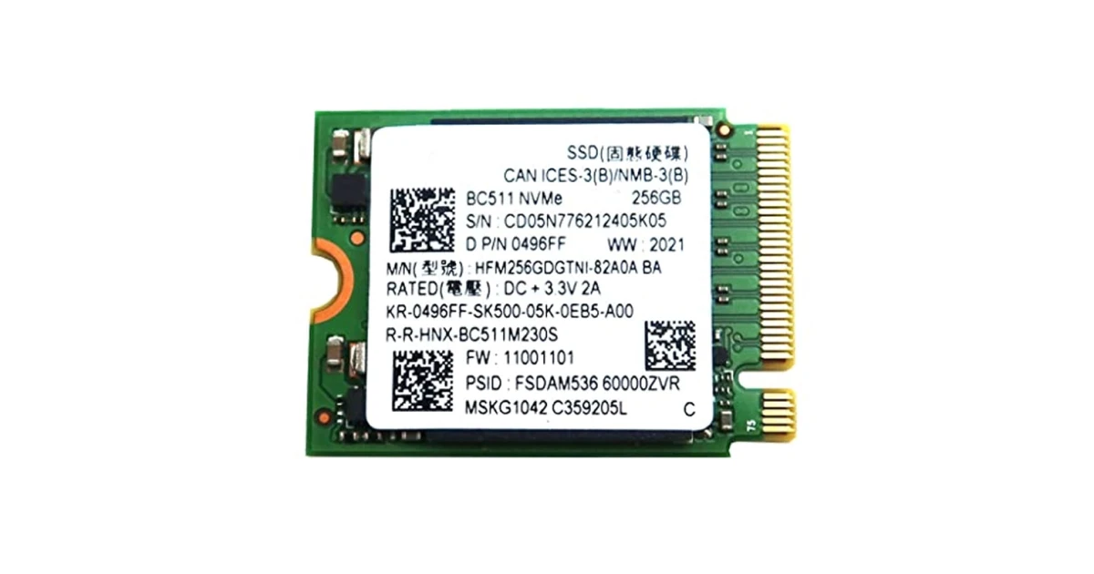 Накопичувач SSD SK Hynix BC511 256Gb NVMe M.2 Gen3x4 (HFM256GDGTNI