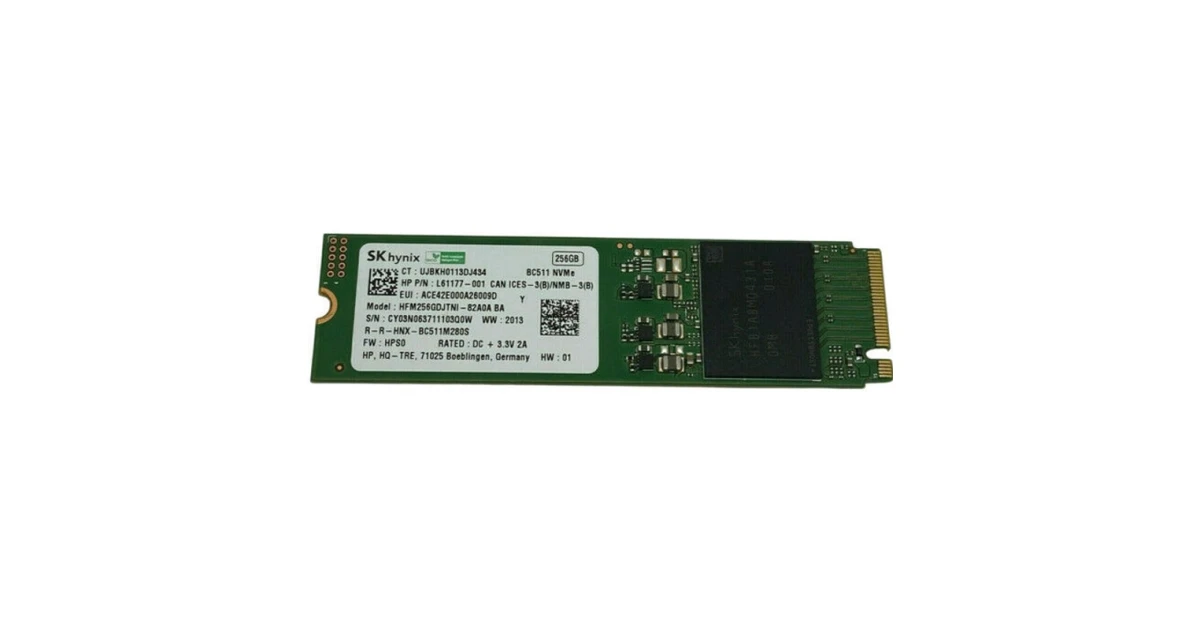 Накопитель SSD SK Hynix BC511 256Gb NVMe M.2 Gen3x4 (HFM256GDJTNI