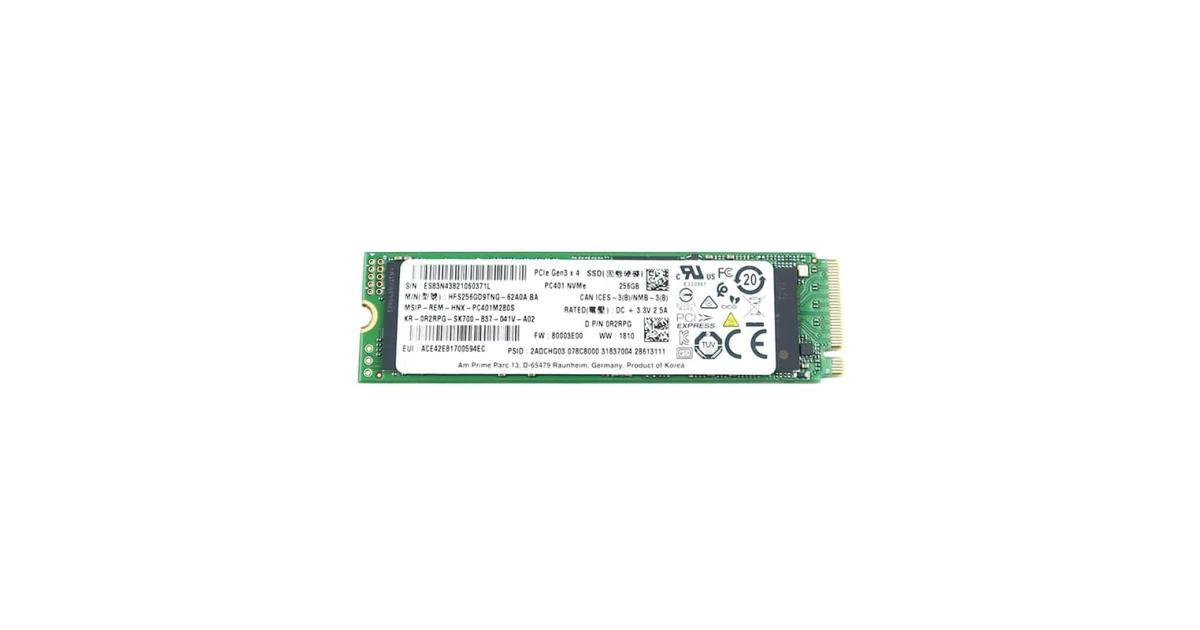Накопитель SSD SK Hynix 256Gb NVMe M.2 Gen3x4 PC401 (HFS256GD9TNG