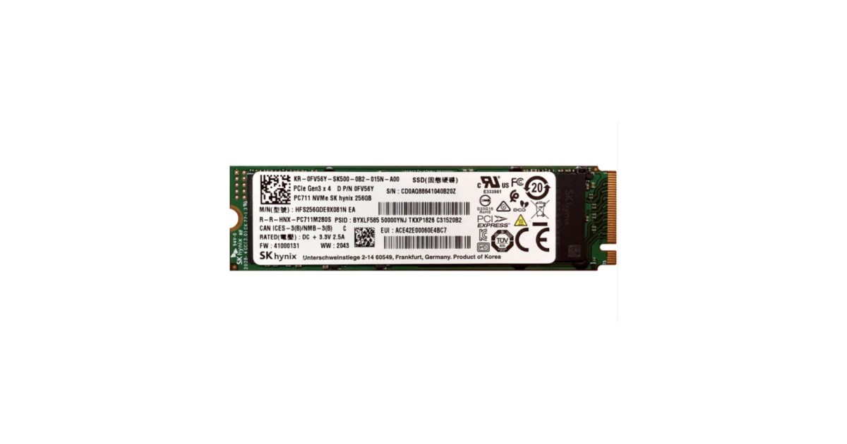 Накопитель SSD SK Hynix 256Gb NVMe M.2 Gen3x4 (HFS256GDE9X081N