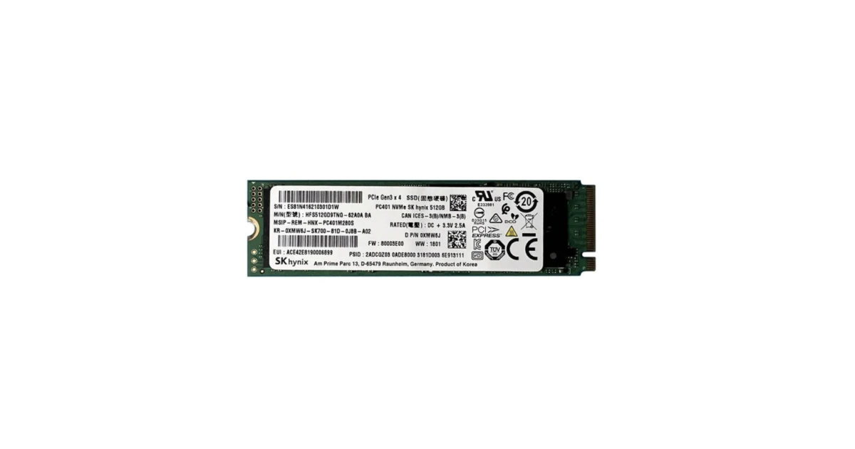 Накопитель SSD SK Hynix 512Gb NVMe M.2 Gen3x4 (HFS512GD9TNG) для