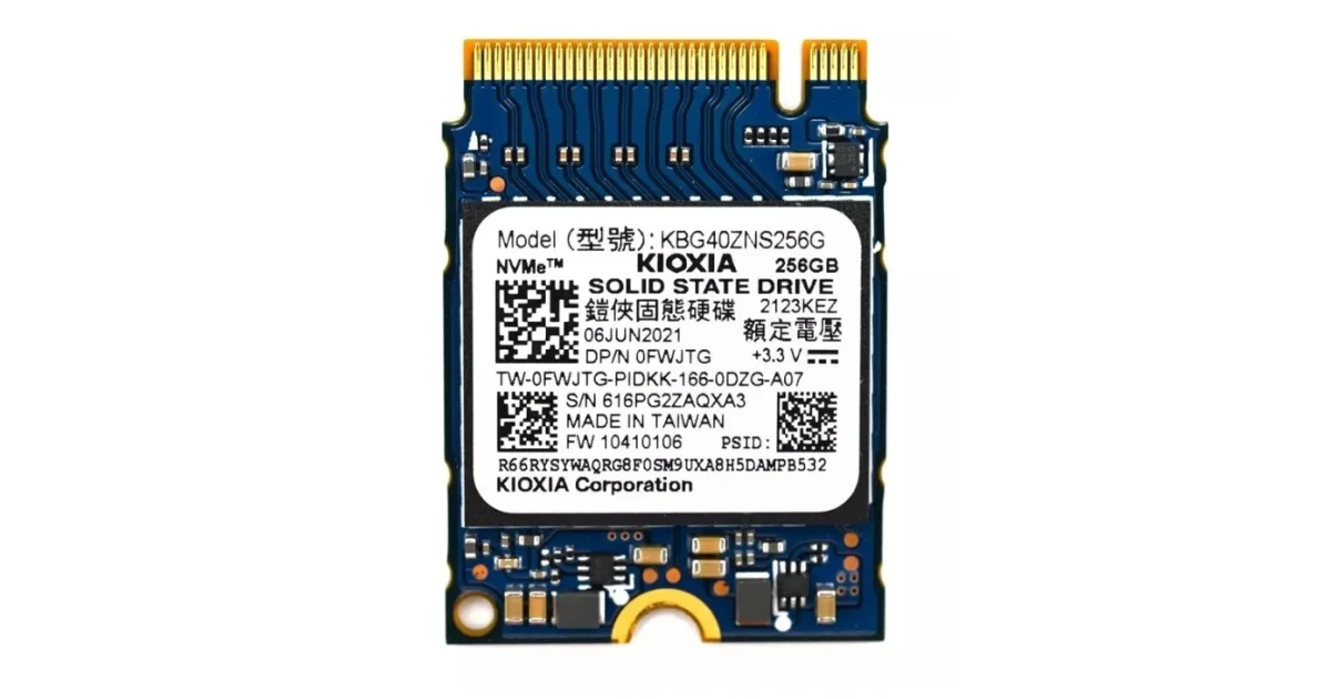 Накопитель SSD KIOXIA 256Gb NVMe M.2 Gen3x4 (KBG40ZNS256G) для ПК