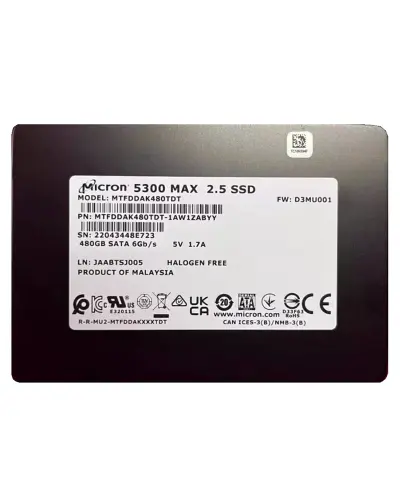 Накопитель SSD Micron 5300 MAX 480Gb SATA 2.5 (MTFDDAK480TDT)