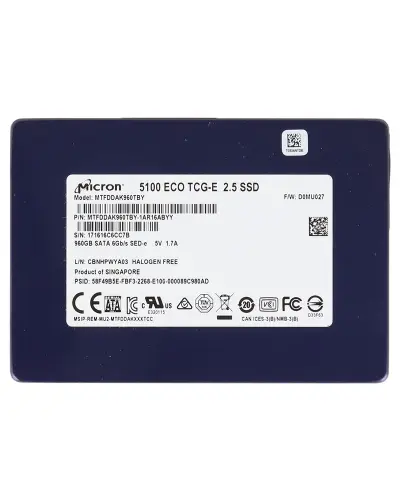 Накопитель SSD Micron Enterprise 960Gb 5100 ECO (MTFDDAK960TBY)