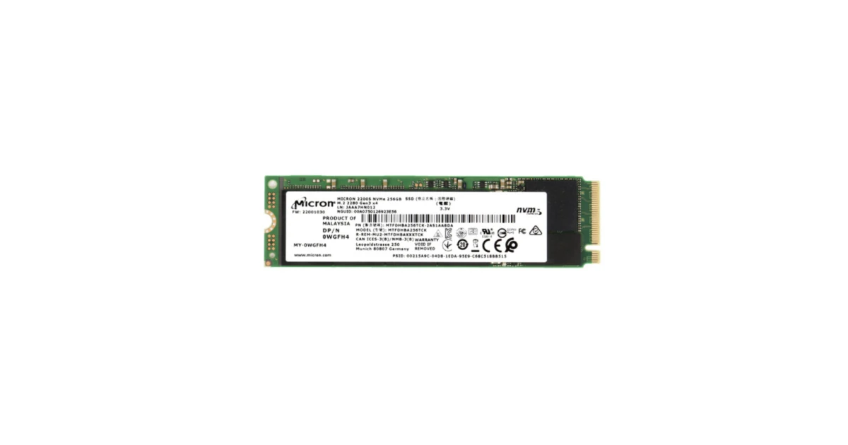 Накопитель SSD Micron 2200S 256Gb NVMe M.2 Gen3x4 (MTFDHBA256TCK