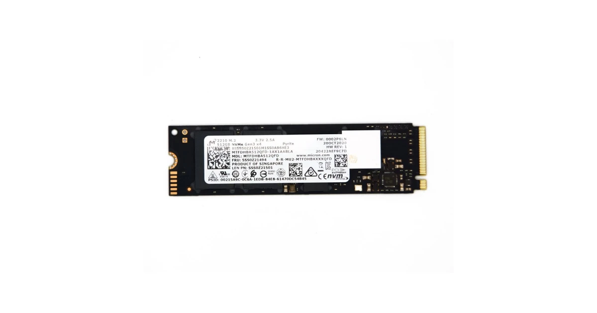 Накопичувач SSD Micron 2210 512Gb NVMe M.2 Gen3x4 (MTFDHBA512QFD