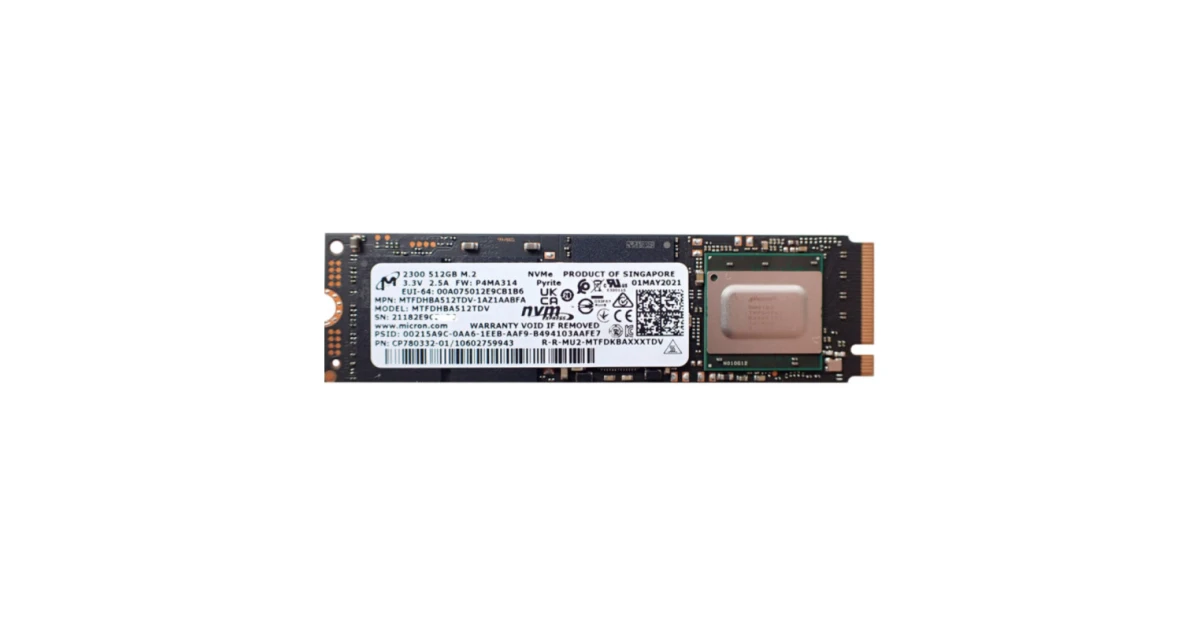 Накопитель SSD Micron 2300 512Gb NVMe M.2 Gen3x4 (MTFDHBA512TDV
