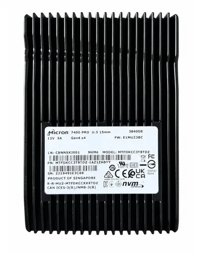 Накопичувач SSD Micron 3.84TB 7400 PRO NVMe U.3 2.5" (MTFDKCC3T8TDZ)