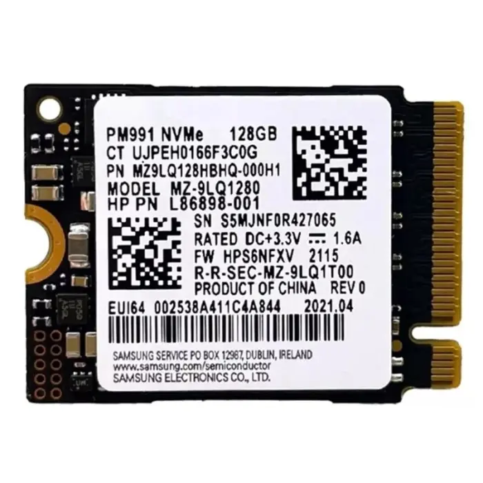 Накопитель SSD Samsung PM991 128Gb NVMe M.2 Gen3x4 (MZ-9LQ128A