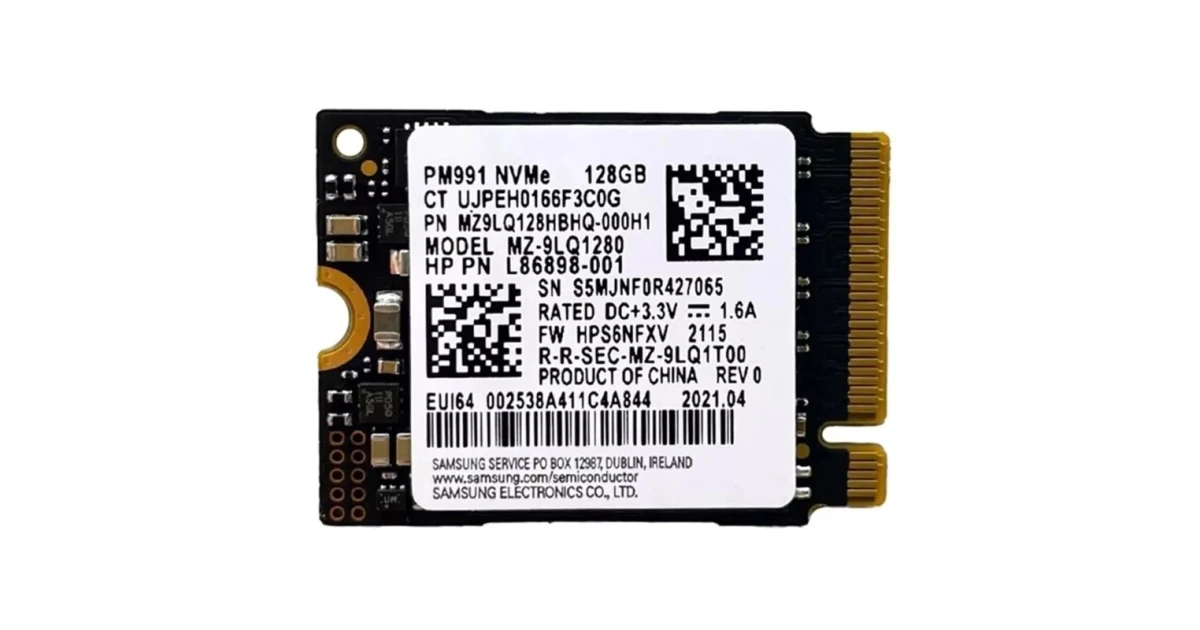 Накопитель SSD Samsung PM991 128Gb NVMe M.2 Gen3x4 (MZ-9LQ128A