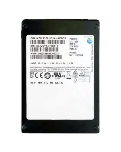 Накопитель SSD Samsung PM1633 3.84TB SSD SAS 12Gb/s (MZ-ILS3T8A / MZILS3T8HCJM)