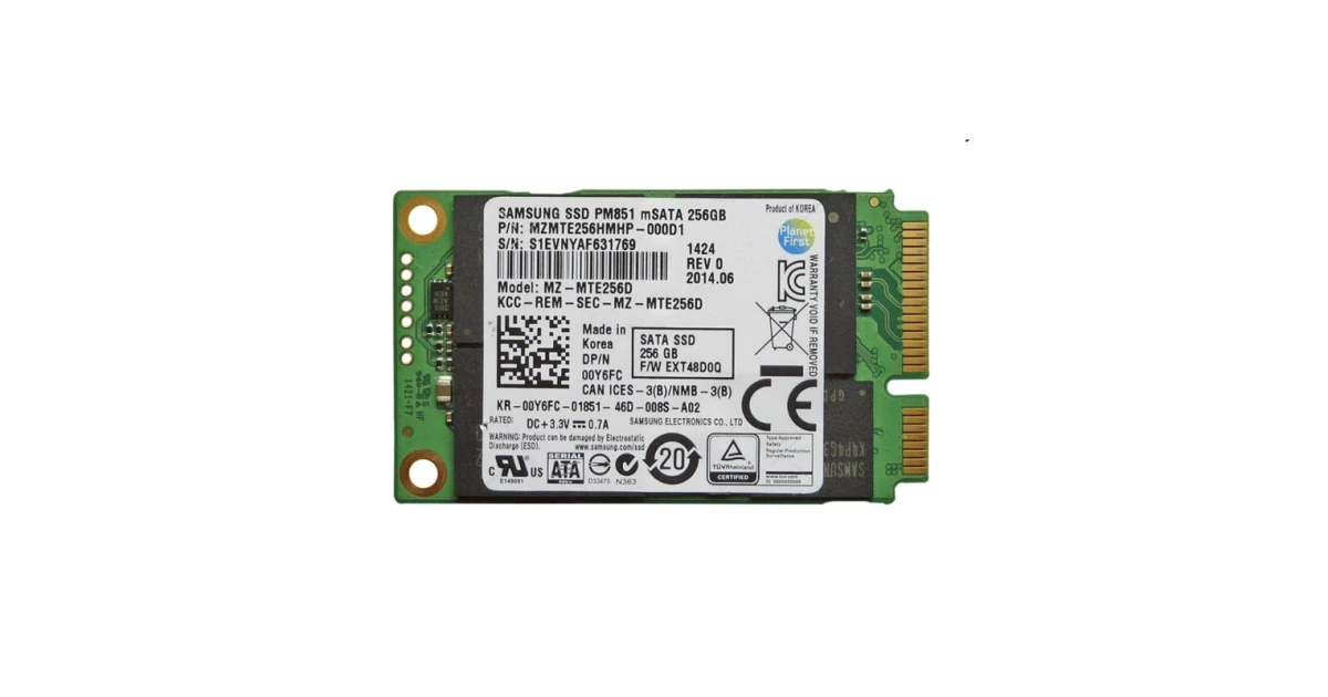 Накопитель SSD Samsung PM851 256Gb mSATA (MZ-MTE256D) для ПК
