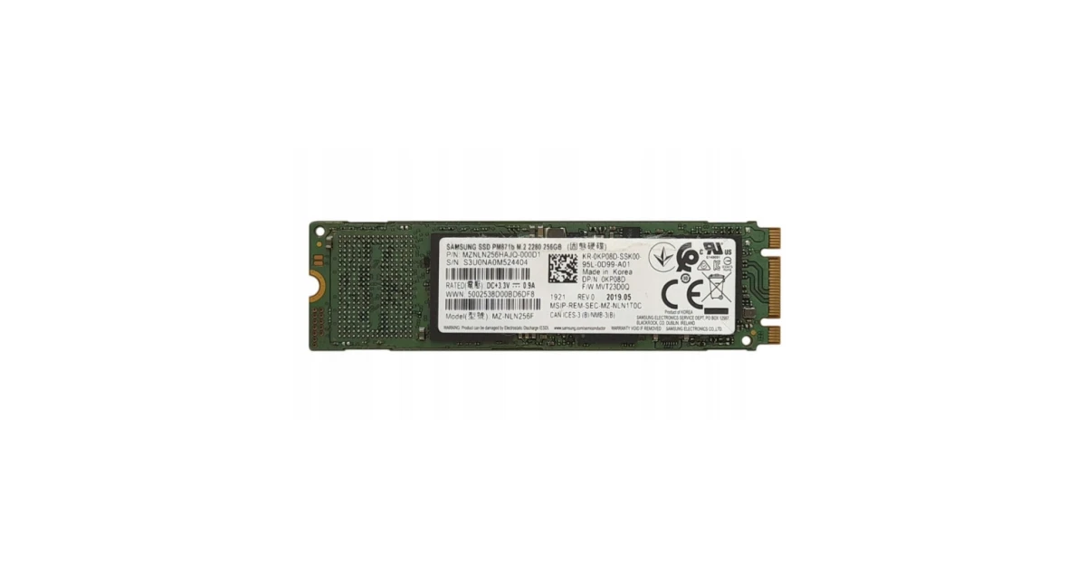 Накопичувач SSD Samsung PM871b 256Gb M.2 SATA (MZ-NLN256F) для ПК