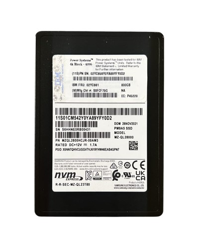 Накопитель SSD Samsung PM9A5 800Gb SSD U.2 24Gb/s (MZ-QL28000 / MZQL2800HCJR)