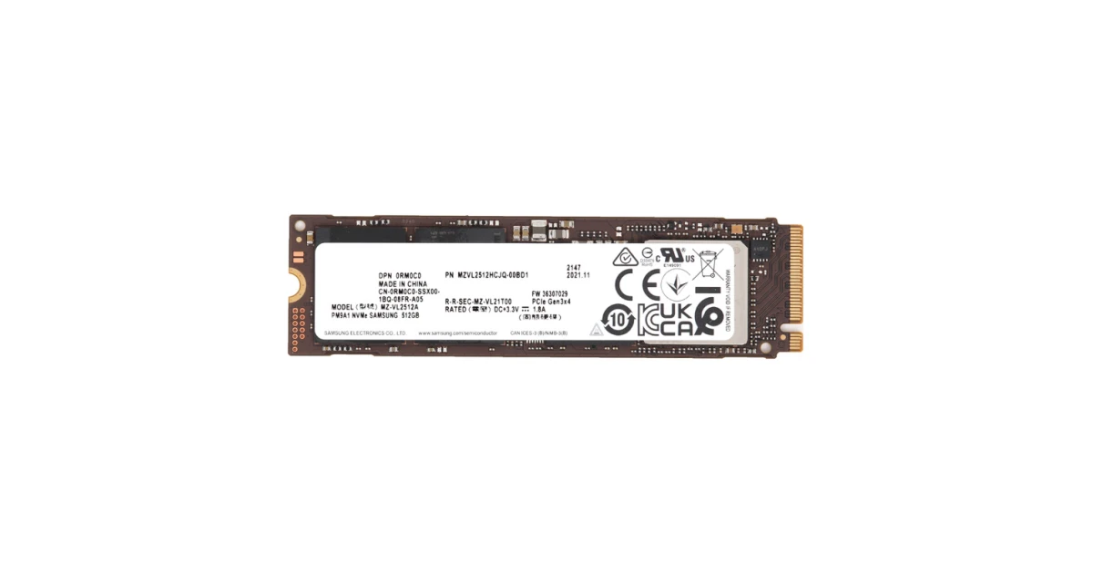 Накопитель SSD Samsung PM9A1 512Gb NVMe M.2 Gen3x4 (MZ-VL2512A
