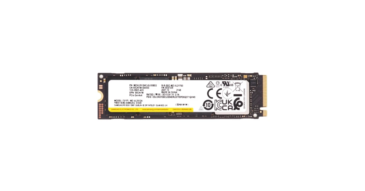 Накопитель SSD Samsung PM9A1 512Gb NVMe M.2 Gen4x4 (MZ-VL25120