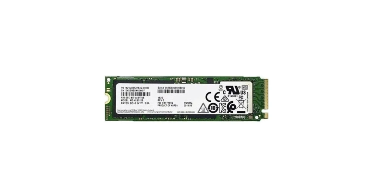 PM981a Samsung SSD Накопитель SSD 512GB NVMe PM981a Samsung 内蔵型SSD 512Gb (MZ-VLB512C M.2 NVMe 内蔵型SSD