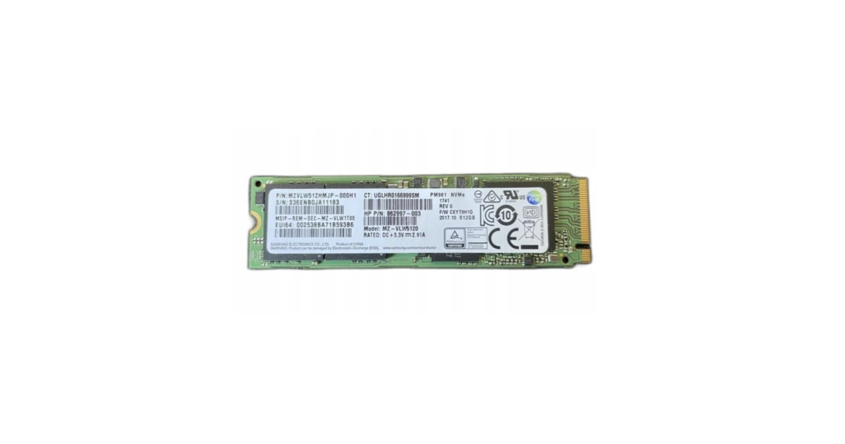 Накопитель SSD Samsung PM961 512Gb NVMe M.2 Gen3x4 (MZ-VLWS5120