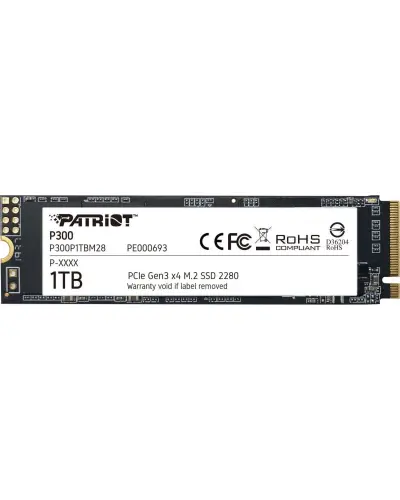 Накопитель SSD Patriot P300 1Tb NVMe M.2 Gen3x4 (P300P1TBM28)